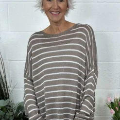 Bamburgh Stripe Knit Top Mocha 8 Bamburgh Stripe Knit Top Mocha -Kitandkaboodal Store IMG 8804