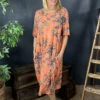 Fleur Floral Cotton Dress Orange -Kitandkaboodal Store IMG 8810 30d105fe bde5 41e0 8467 c1b2080499f6