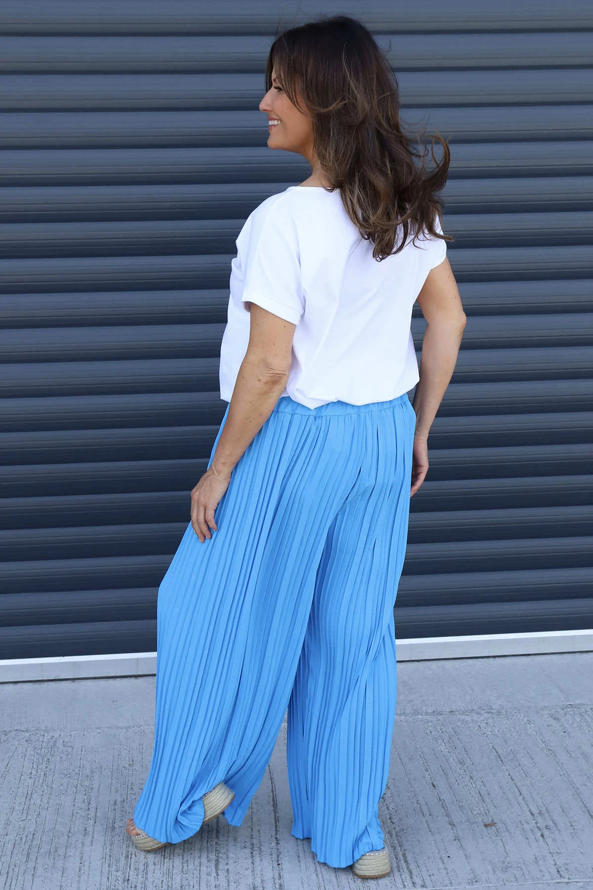 Emira Pleated Wide Leg Trousers Kingfisher 6 Emira Pleated Wide Leg Trousers Kingfisher - Image 4