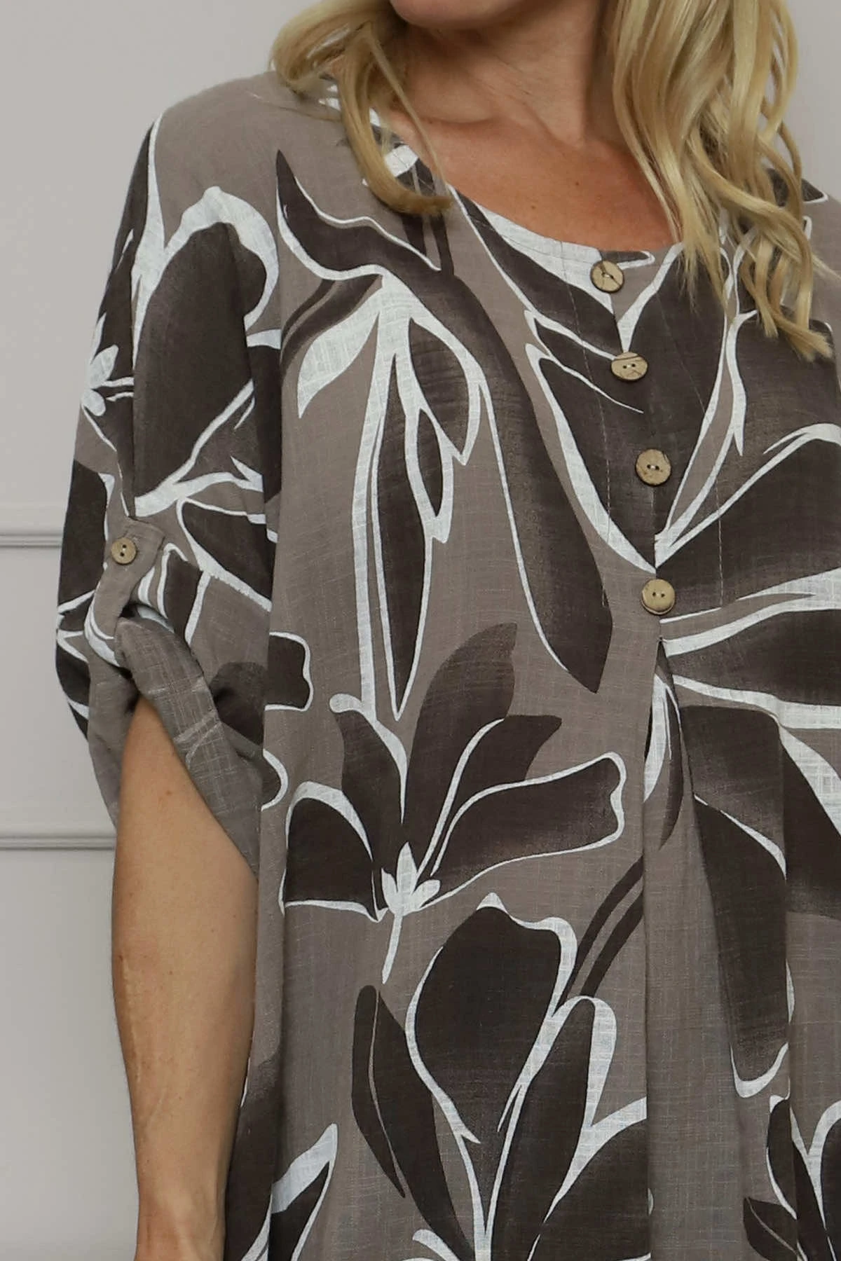 Cherise Print Tunic Mocha 5 Cherise Print Tunic Mocha - Image 3