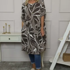 Cherise Print Tunic Mocha