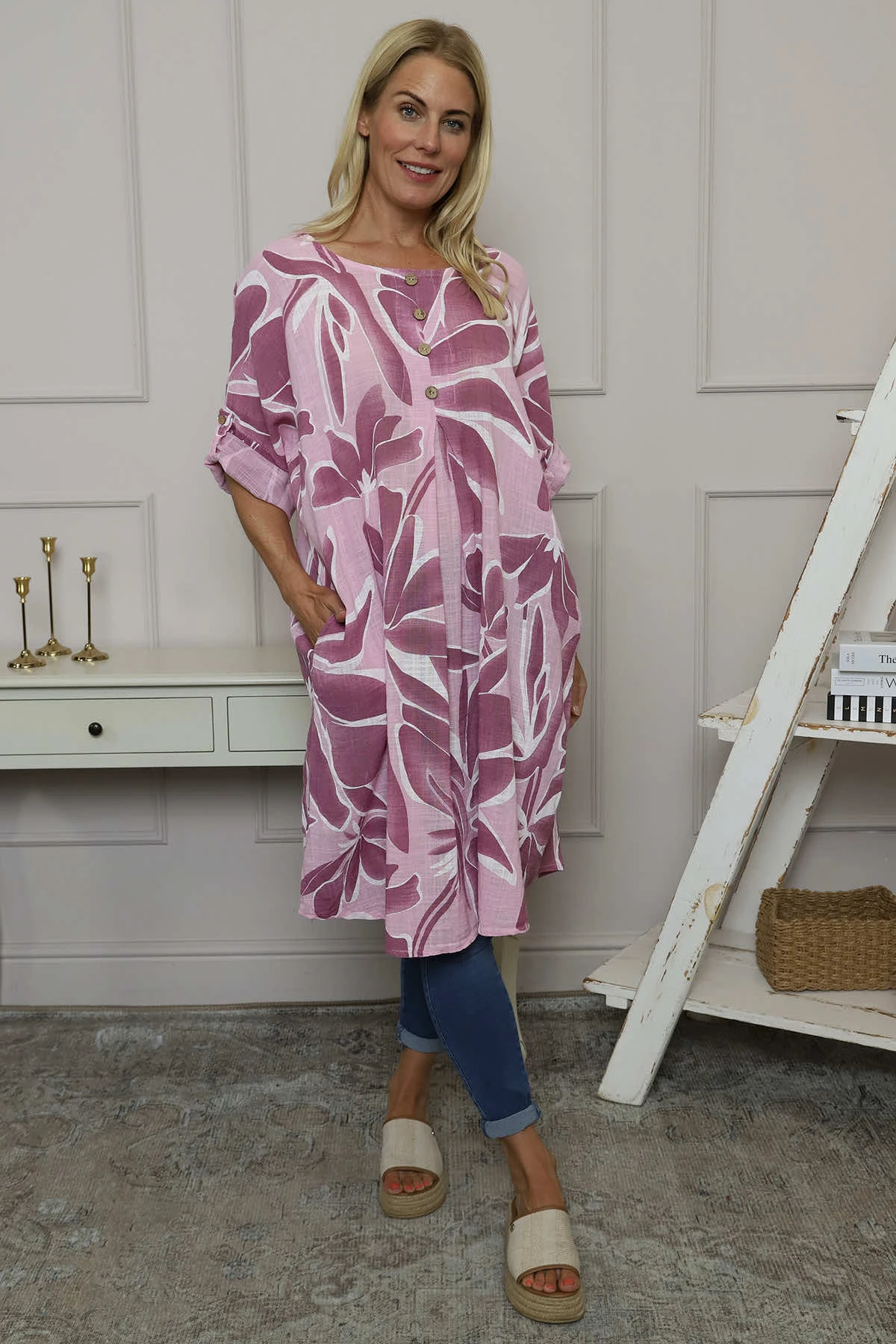 Cherise Print Tunic Pink 3 Cherise Print Tunic Pink