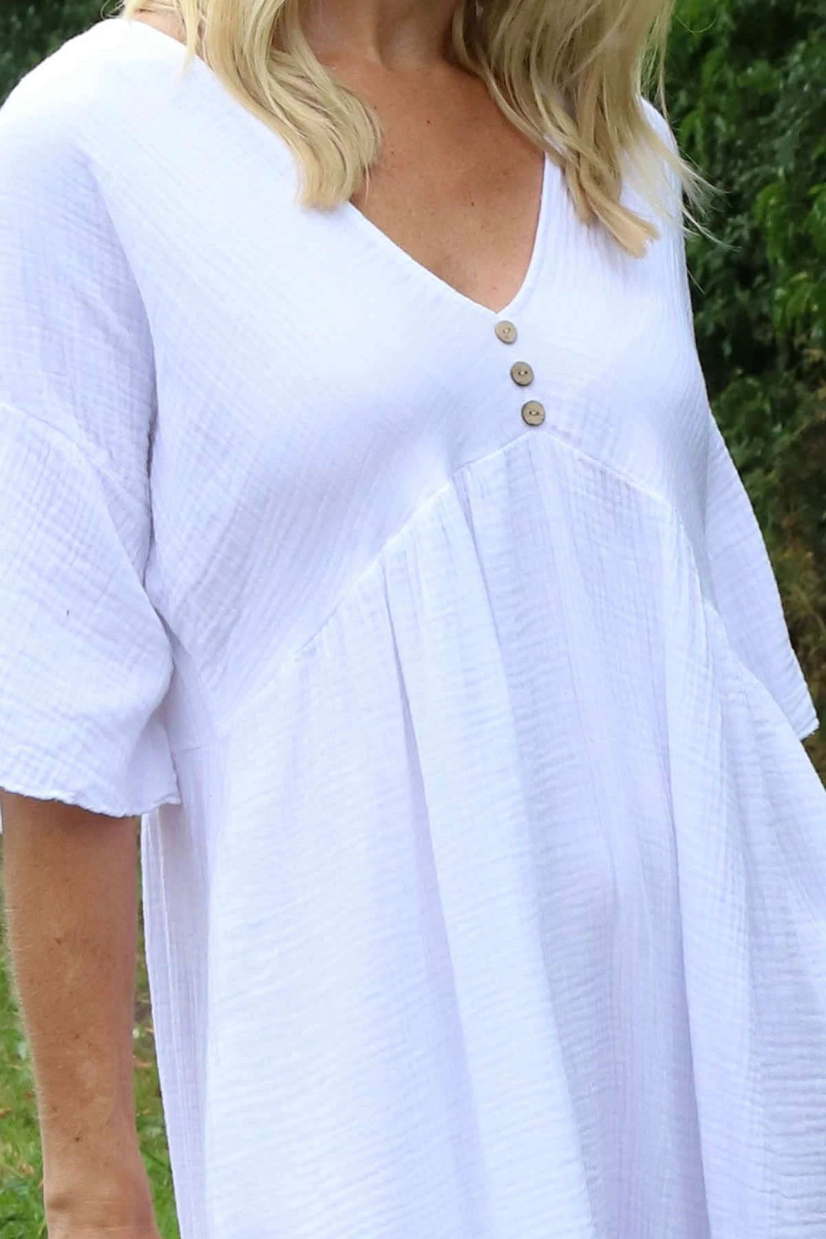 Alessandra Crinkle Cotton Dress White 5 Alessandra Crinkle Cotton Dress White - Image 3