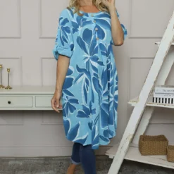 Cherise Print Tunic Light Blue