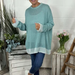 Aldeburgh Knit Top Sage Green