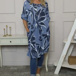Cherise Print Tunic Blue