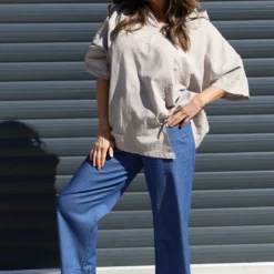 Annalee Hooded Linen Top Mocha 8 Annalee Hooded Linen Top Mocha -Kitandkaboodal Store IMG 8845 258670bd fc20 4e30 acc1 65db3219279d