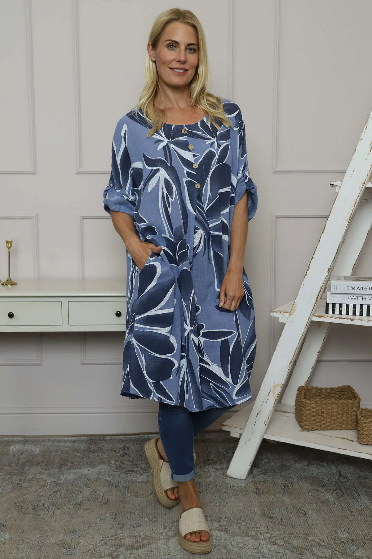 Cherise Print Tunic Blue 4 Cherise Print Tunic Blue - Image 2