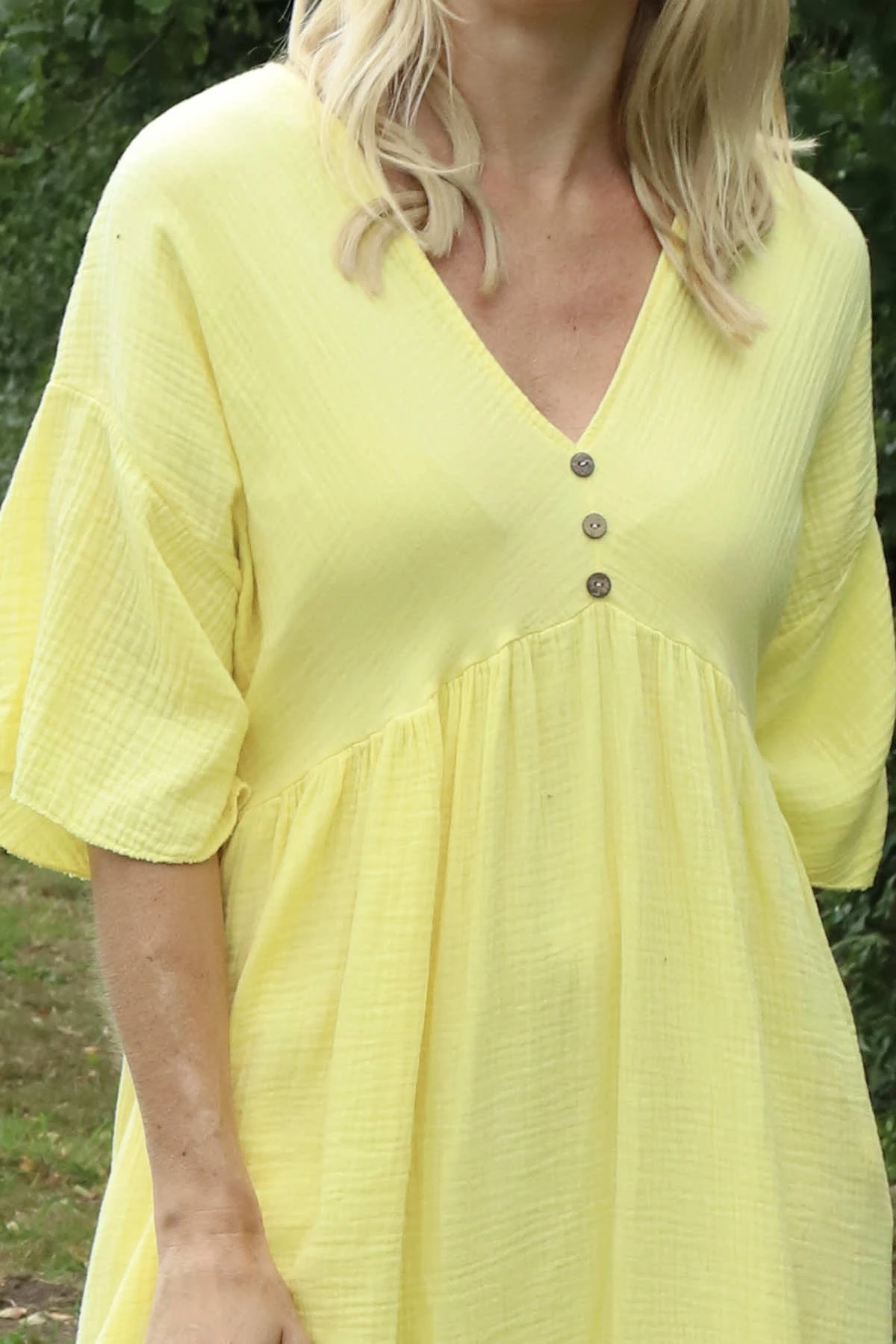 Alessandra Crinkle Cotton Dress Yellow 5 Alessandra Crinkle Cotton Dress Yellow - Image 3