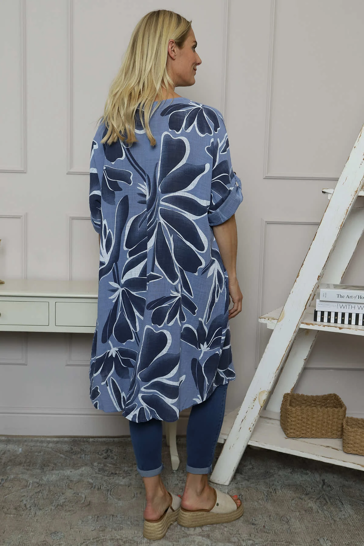 Cherise Print Tunic Blue 6 Cherise Print Tunic Blue - Image 4