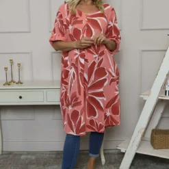 Cherise Print Tunic Coral