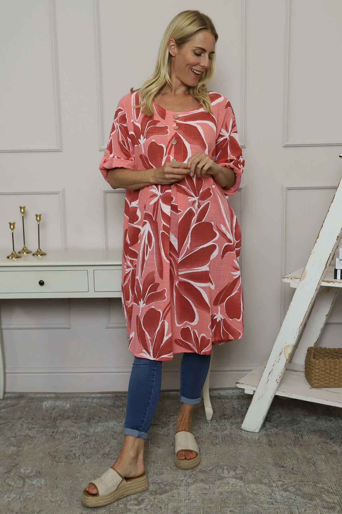 Cherise Print Tunic Coral 3 Cherise Print Tunic Coral