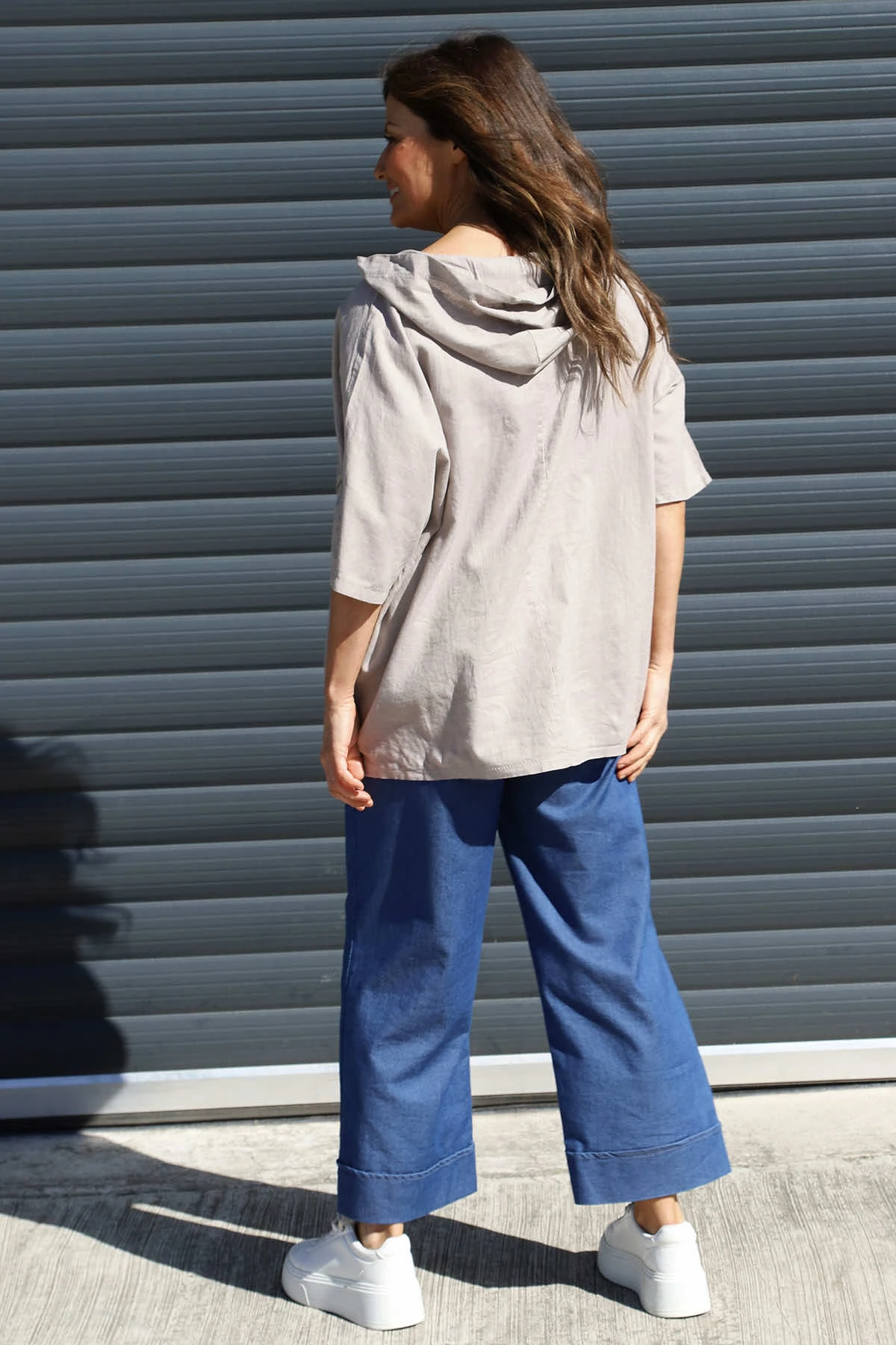 Annalee Hooded Linen Top Mocha 6 Annalee Hooded Linen Top Mocha - Image 4