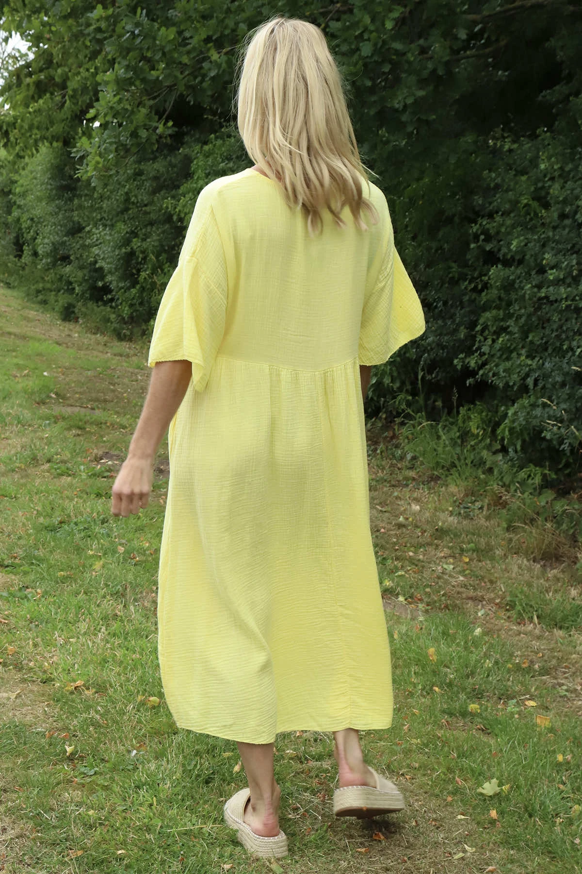 Alessandra Crinkle Cotton Dress Yellow 6 Alessandra Crinkle Cotton Dress Yellow - Image 4