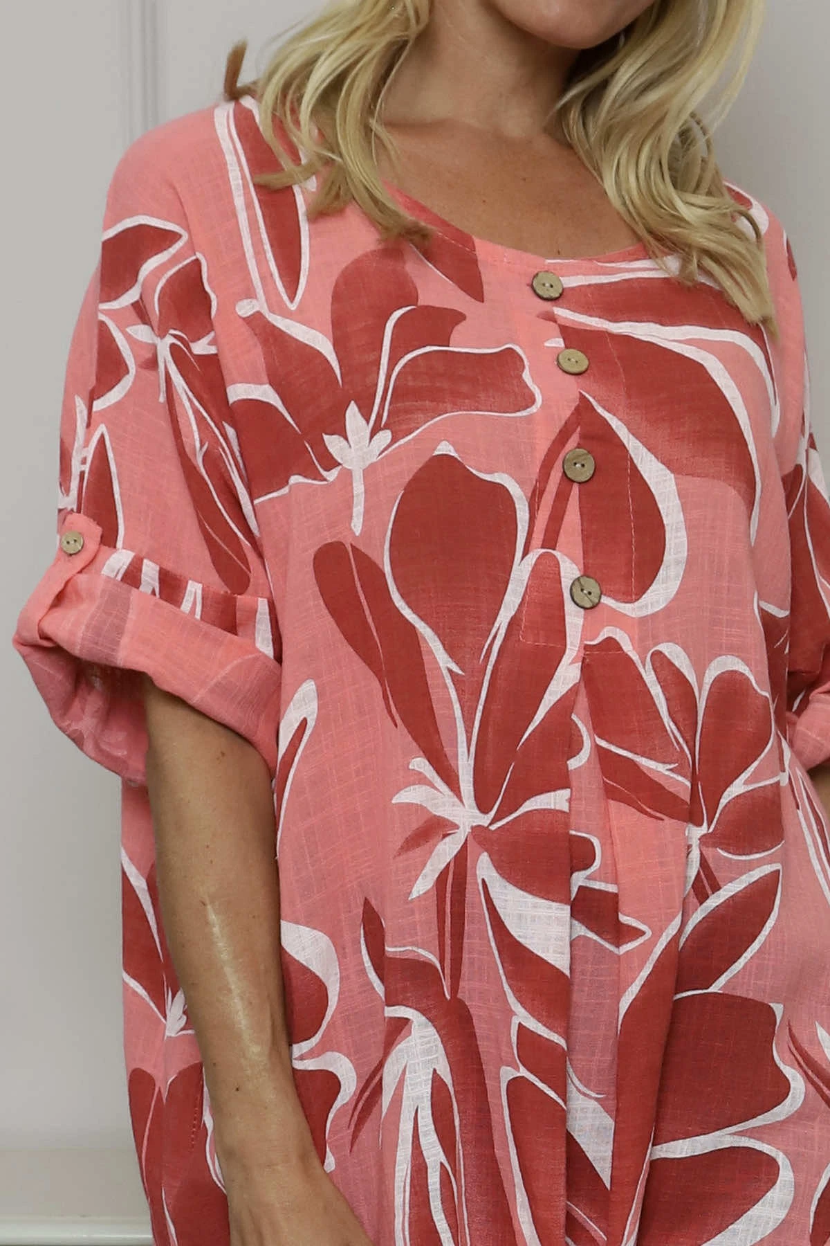 Cherise Print Tunic Coral 5 Cherise Print Tunic Coral - Image 3