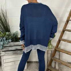 Aldeburgh Knit Top Navy -Kitandkaboodal Store IMG 8859 db6b2f90 c4e1 450f 955d 957777d9a6bf