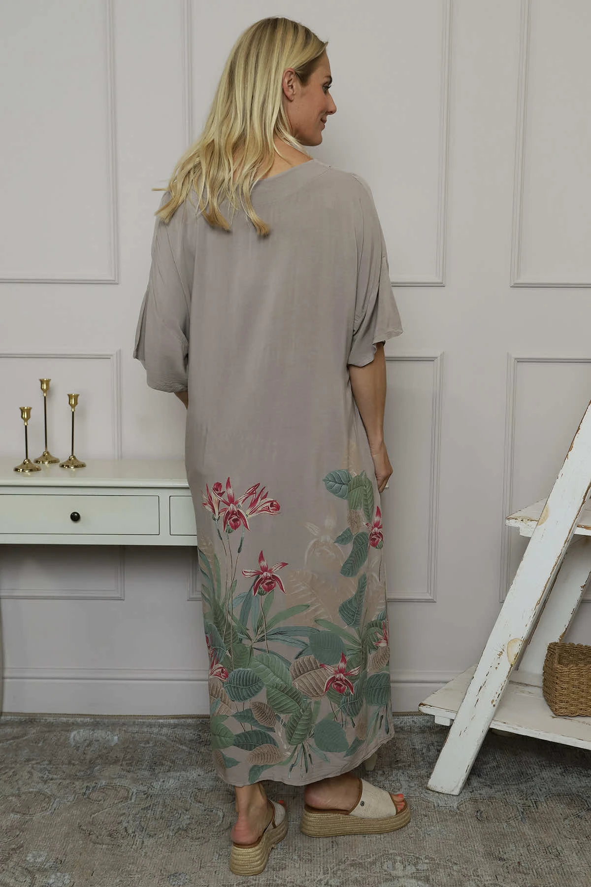 Avalon V-Neck Dress Mocha 6 Avalon V-Neck Dress Mocha - Image 4