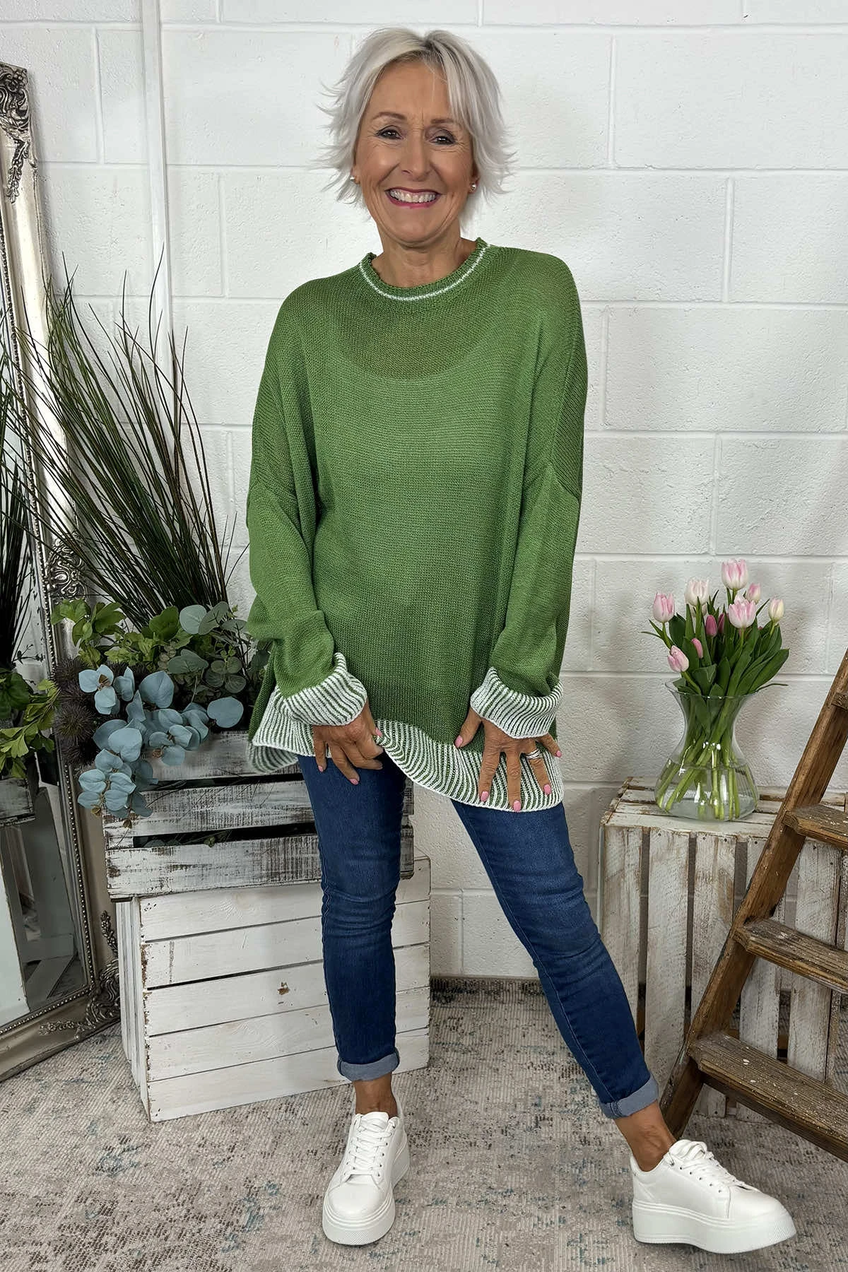 Aldeburgh Knit Top Olive 3 Aldeburgh Knit Top Olive