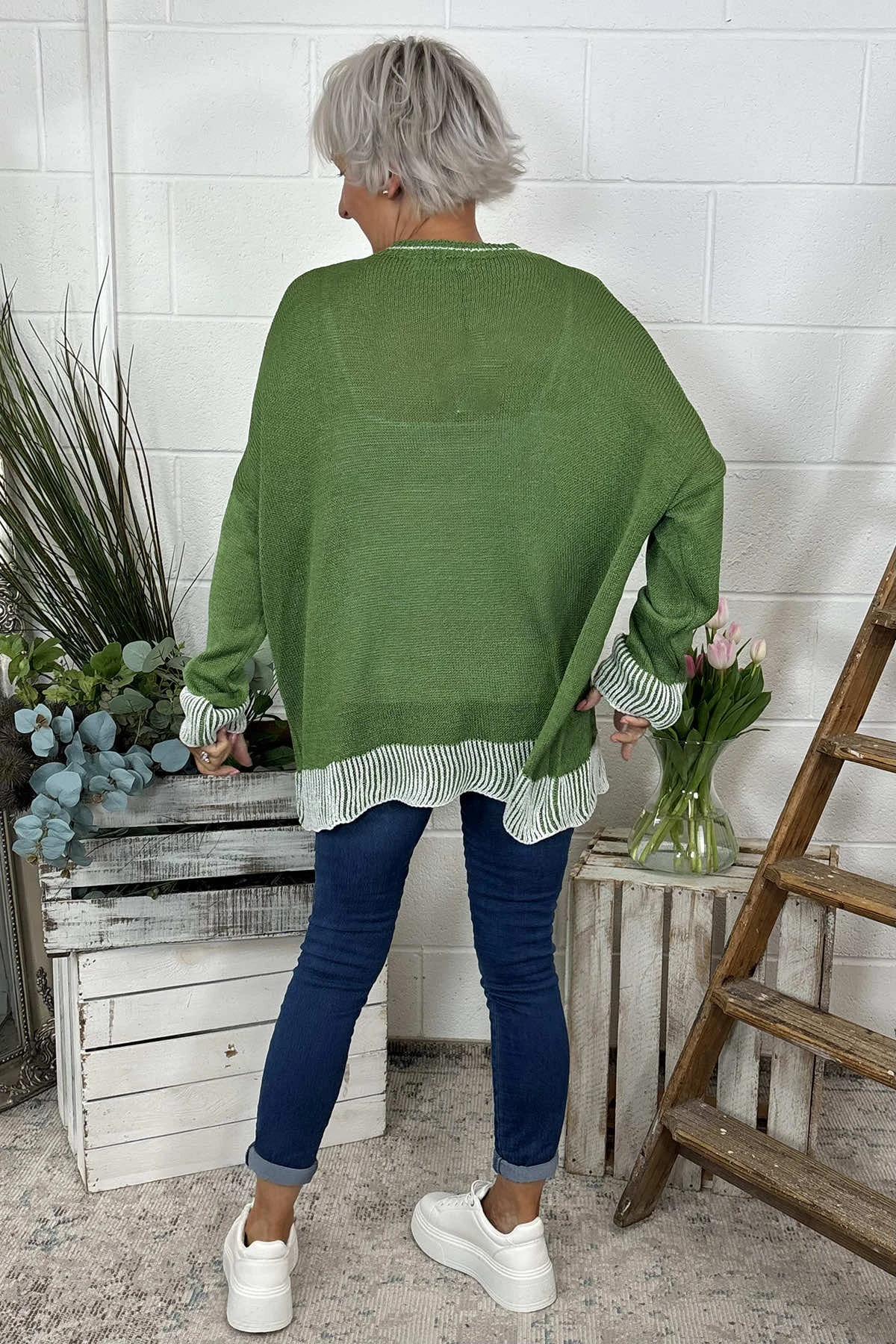 Aldeburgh Knit Top Olive 6 Aldeburgh Knit Top Olive - Image 4