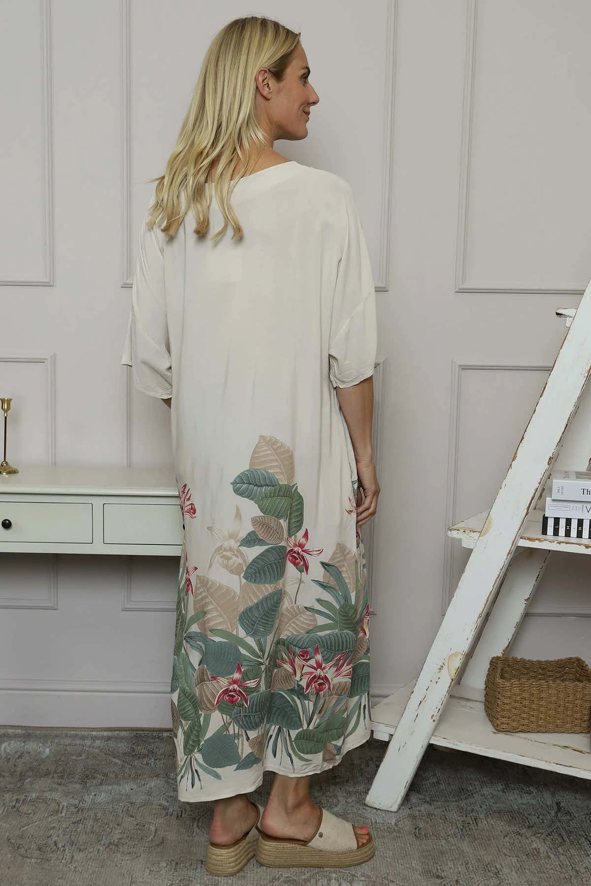 Avalon V-Neck Dress Stone 6 Avalon V-Neck Dress Stone - Image 4