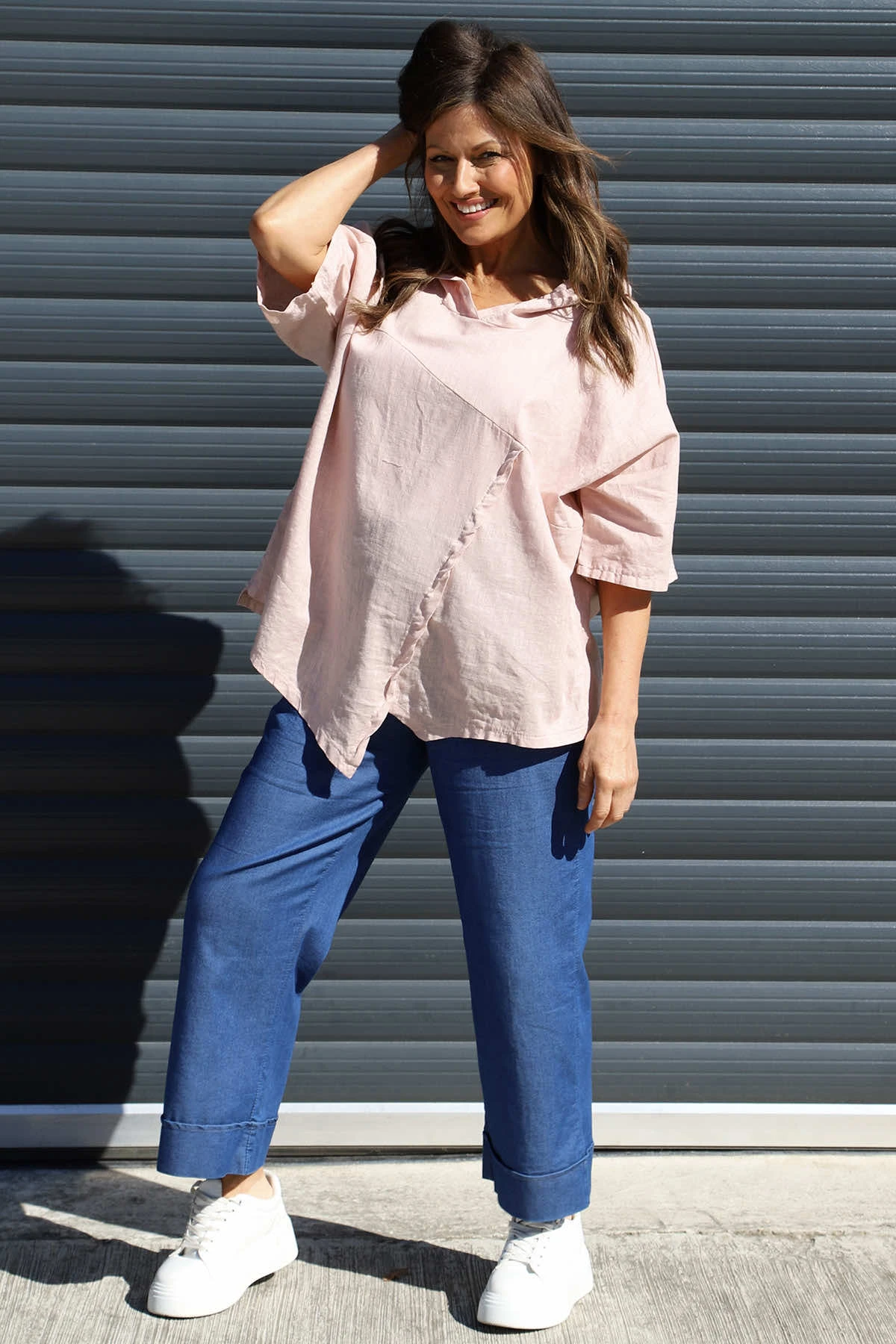 Annalee Hooded Linen Top Pink 4 Annalee Hooded Linen Top Pink - Image 2