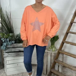 Briony Star Cotton Top Orange