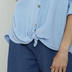 Giulia Crinkle Cotton Shirt Powder Blue -Kitandkaboodal Store IMG 8925 a3410555 93b4 4e1f 93a8 0a4177f984ee