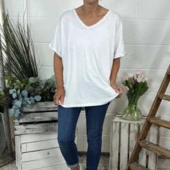 Burford V-Neck Top White