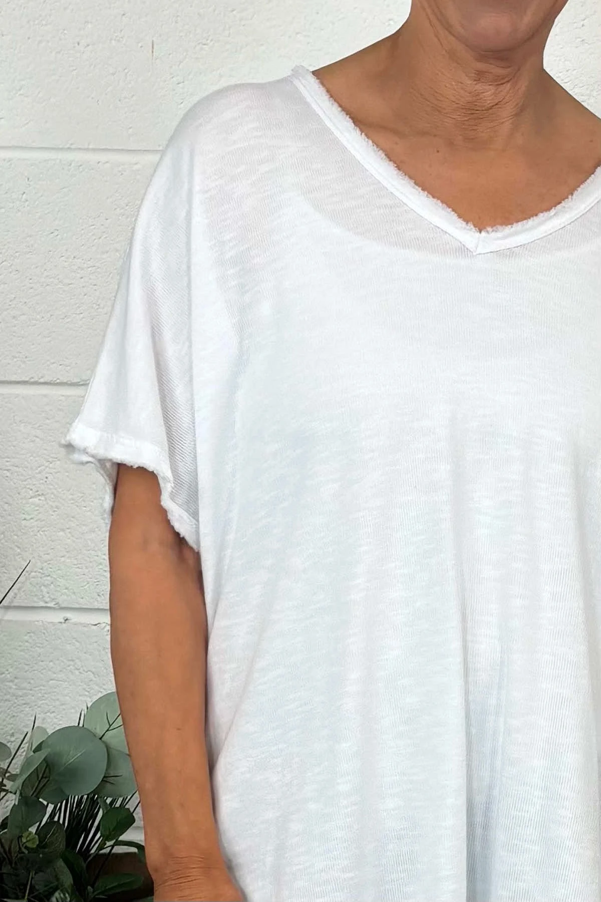 Burford V-Neck Top White 5 Burford V-Neck Top White - Image 3