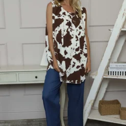 Clarenza Print Top Cocoa