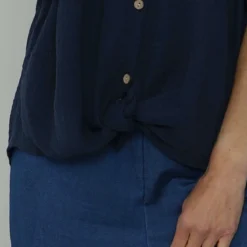 Giulia Crinkle Cotton Shirt Navy -Kitandkaboodal Store IMG 8953 f646e083 bdad 4985 91c5 aaae85d1f33e