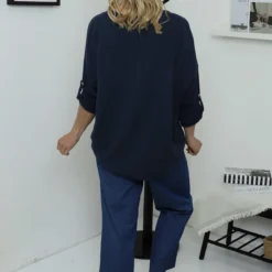 Giulia Crinkle Cotton Shirt Navy -Kitandkaboodal Store IMG 8955 508beae3 3a6d 4aa3 91cf a7a82c705555