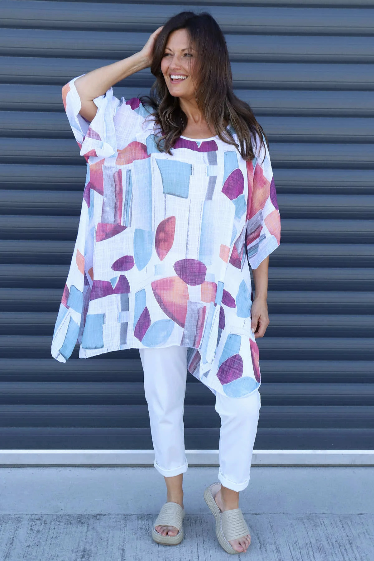 Betania Print Cotton Top White 3 Betania Print Cotton Top White