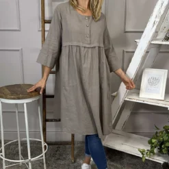 Alara Linen Dress Mocha