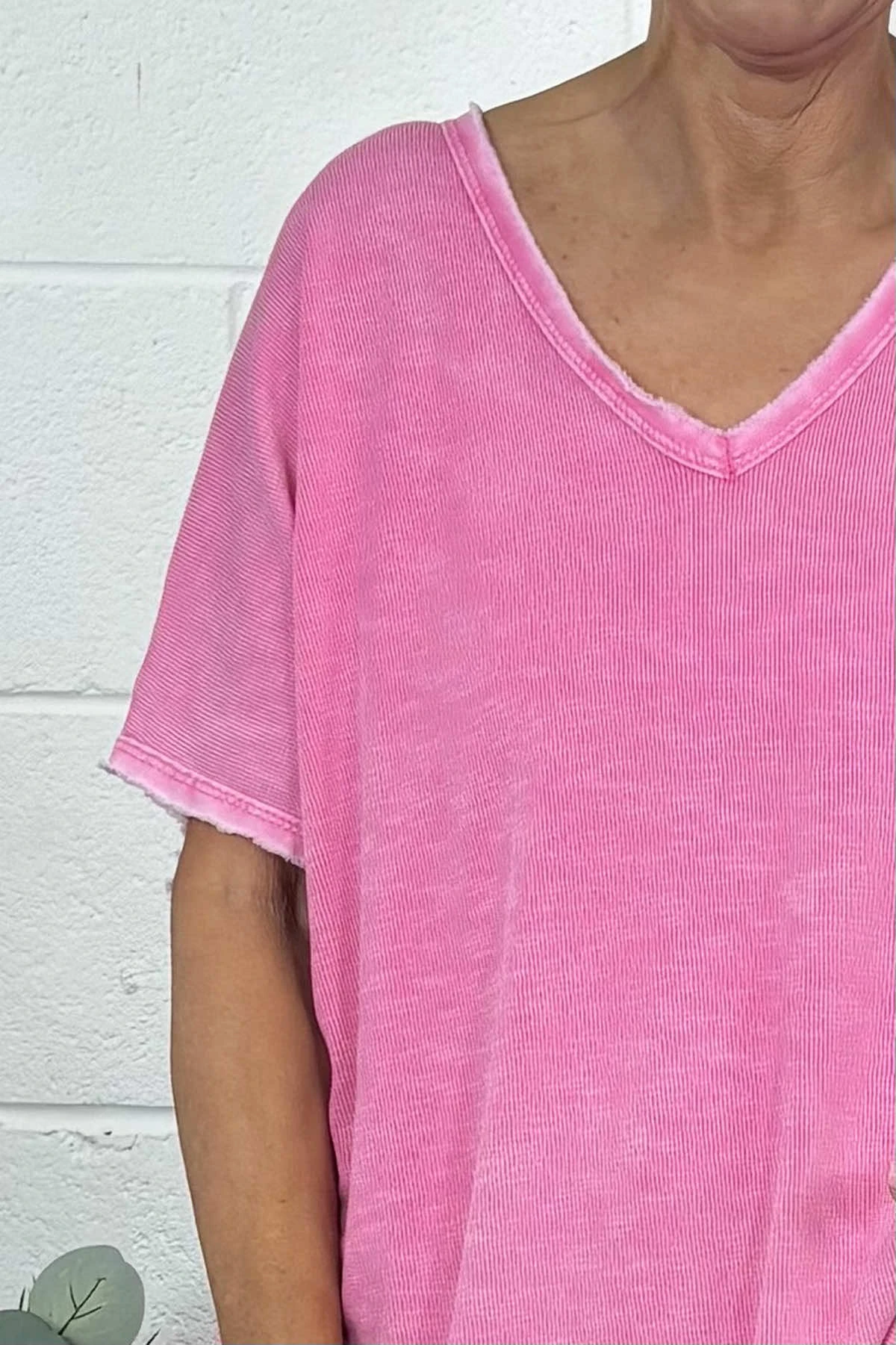 Burford V-Neck Top Fuchsia 5 Burford V-Neck Top Fuchsia - Image 3