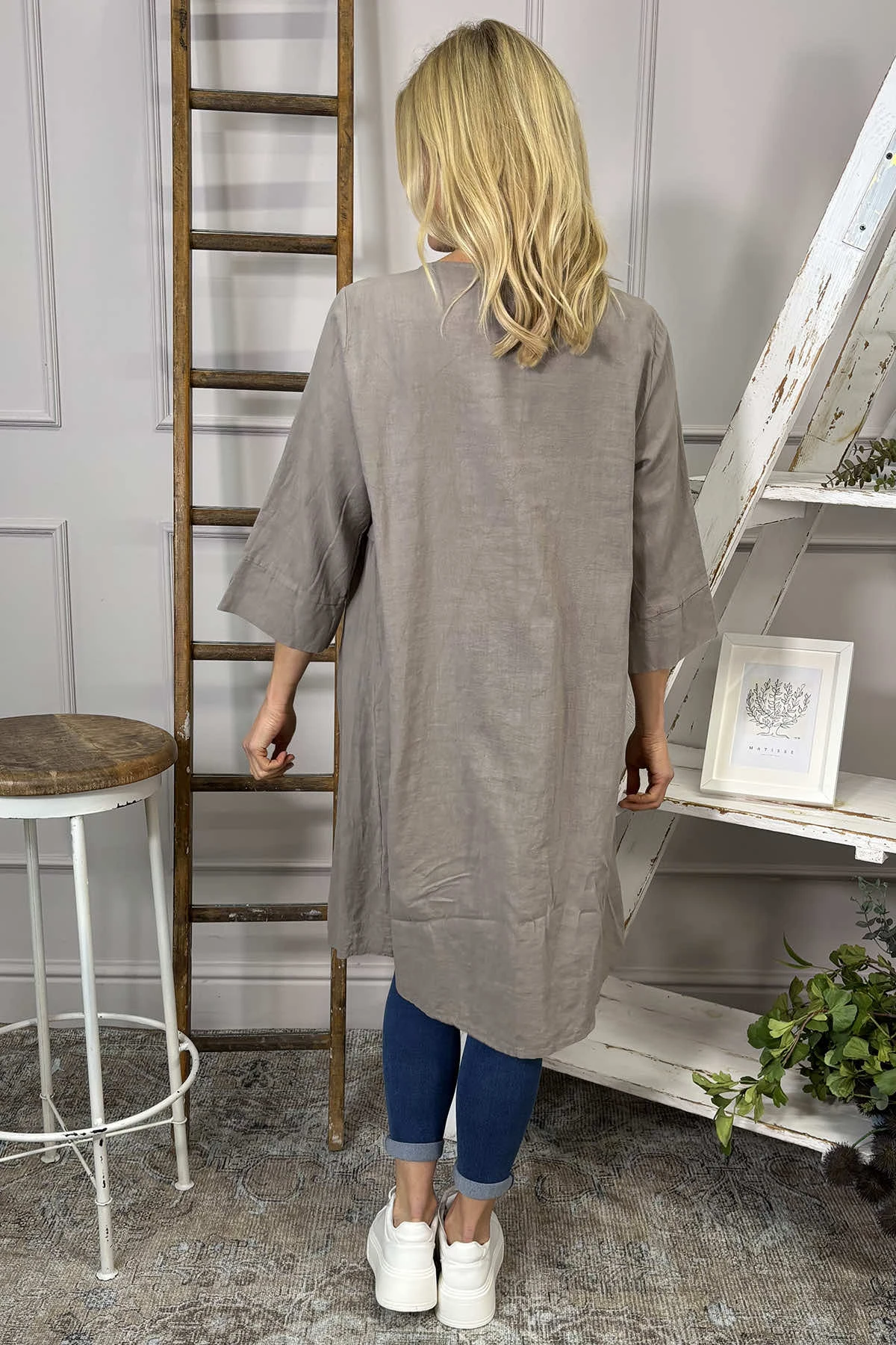 Alara Linen Dress Mocha 6 Alara Linen Dress Mocha - Image 4