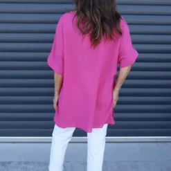 Sabina Stripe Pocket Cotton Top Magenta -Kitandkaboodal Store IMG 9063 e4e71eab 6f41 449c 860e 5ec85c47fb29