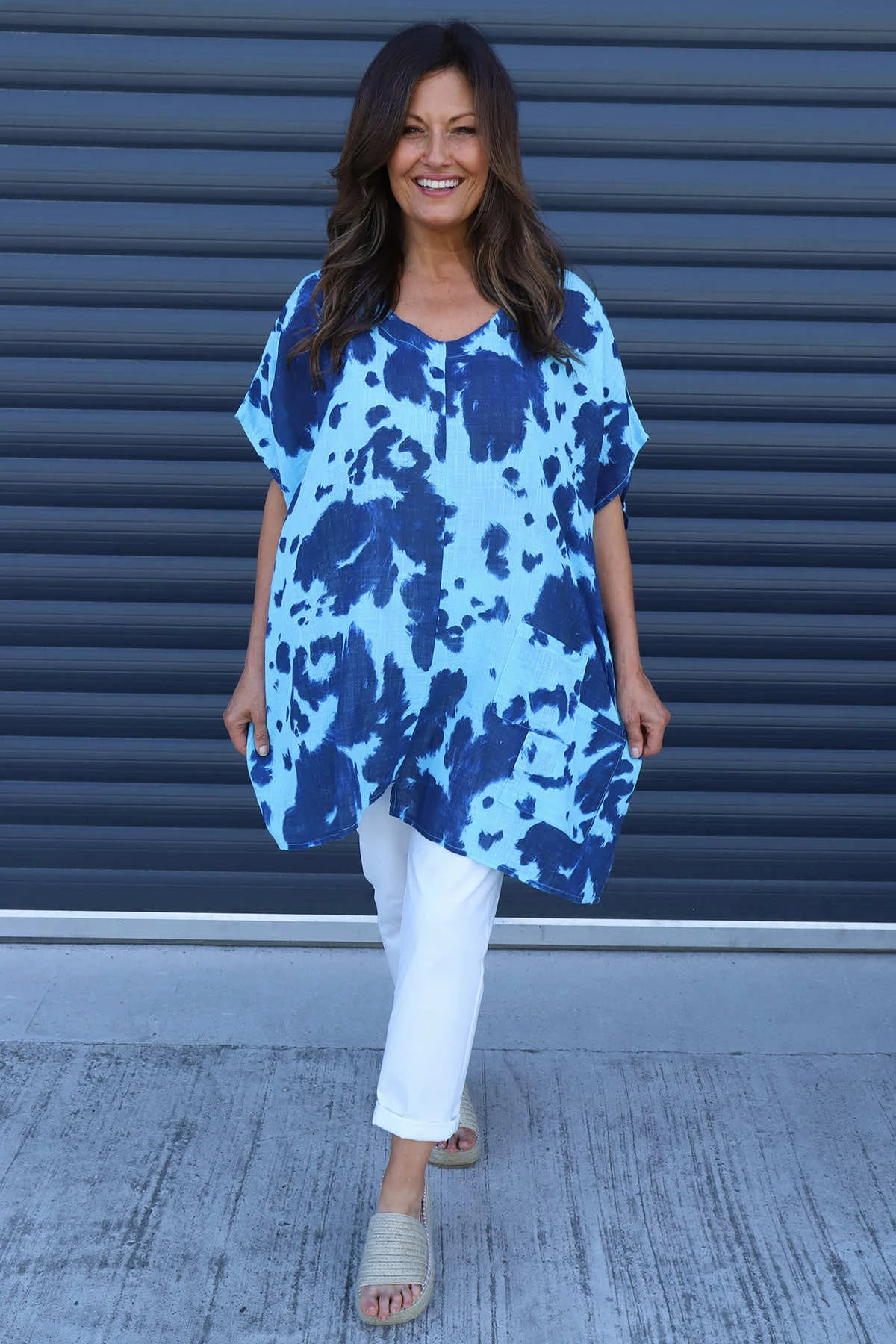 Naima Print Top Kingfisher 3 Naima Print Top Kingfisher