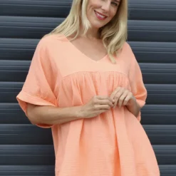 Ravello Crinkle Cotton Top Orange -Kitandkaboodal Store IMG 9109 b2e52bec c788 463a 97f9 3a99df4c5fe9