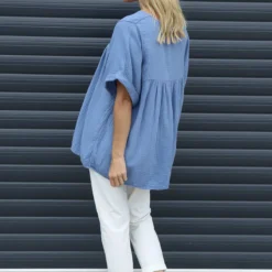 Ravello Crinkle Cotton Top Blue -Kitandkaboodal Store IMG 9134 5f38efa6 d4a2 4c51 9361 6cda9b2283a6