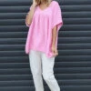 Ravello Crinkle Cotton Top Pink -Kitandkaboodal Store IMG 9138 9a86cfb4 d516 4cee b9ac a316b4b2806e