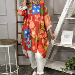 Macie Floral Shirt Orange 8 Macie Floral Shirt Orange -Kitandkaboodal Store IMG 9145 ba5479c5 71ec 4ae5 ab67 cfa5a1371a07