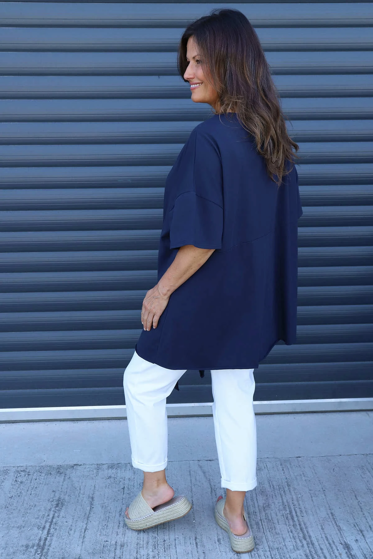 Lini Cotton Top Navy 6 Lini Cotton Top Navy - Image 4