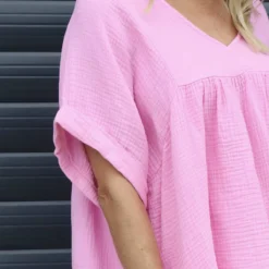 Ravello Crinkle Cotton Top Pink -Kitandkaboodal Store IMG 9150 7b516da6 ad5a 423e be42 a4605050c616