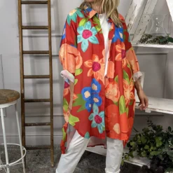 Macie Floral Shirt Orange