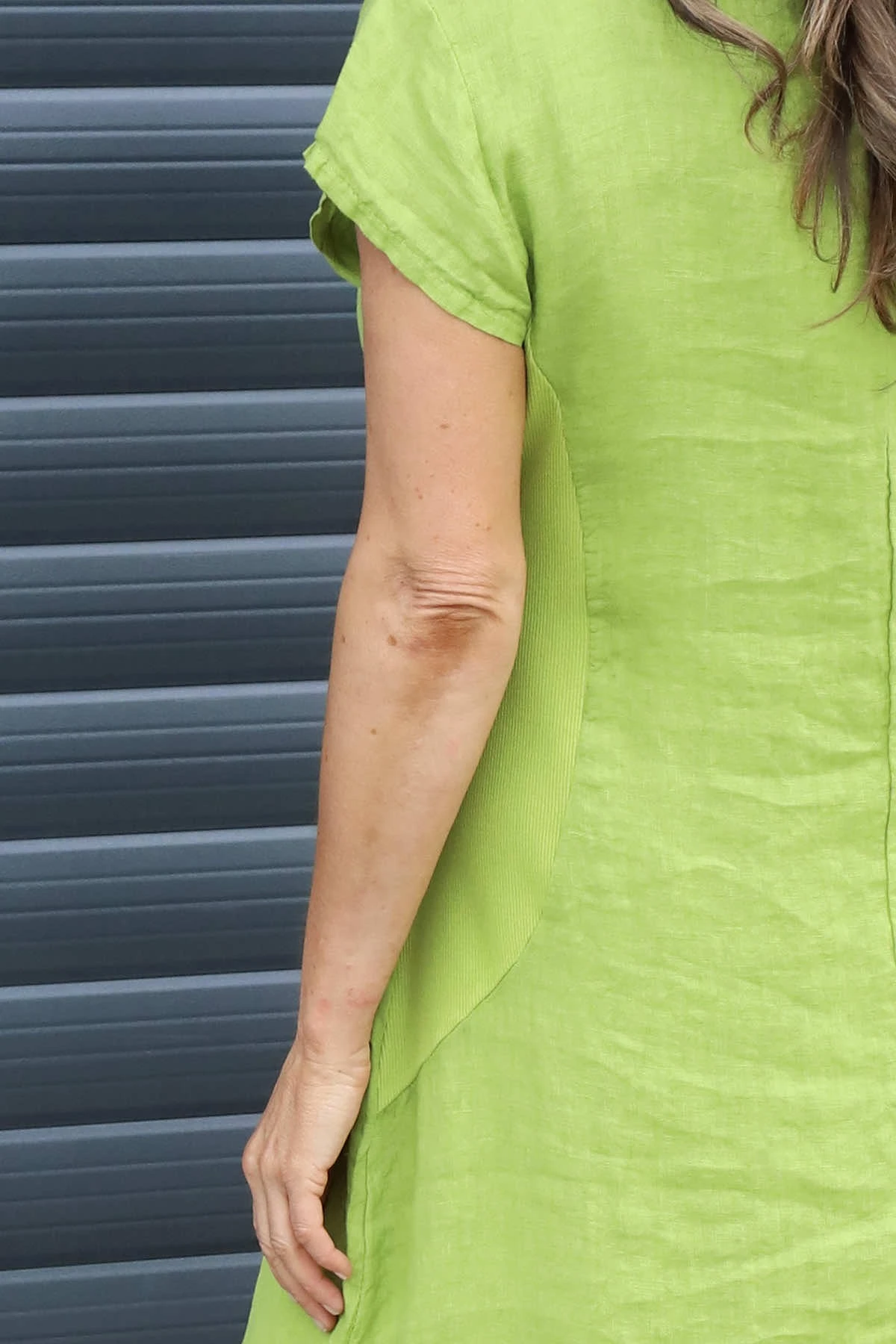 Mabel Cap Sleeve Linen Dress Olive 4 Mabel Cap Sleeve Linen Dress Olive - Image 2