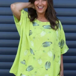 Floria Print Cotton Top Lime -Kitandkaboodal Store IMG 9194 1e3eaff1 bff0 4636 8031 aa7832900b95