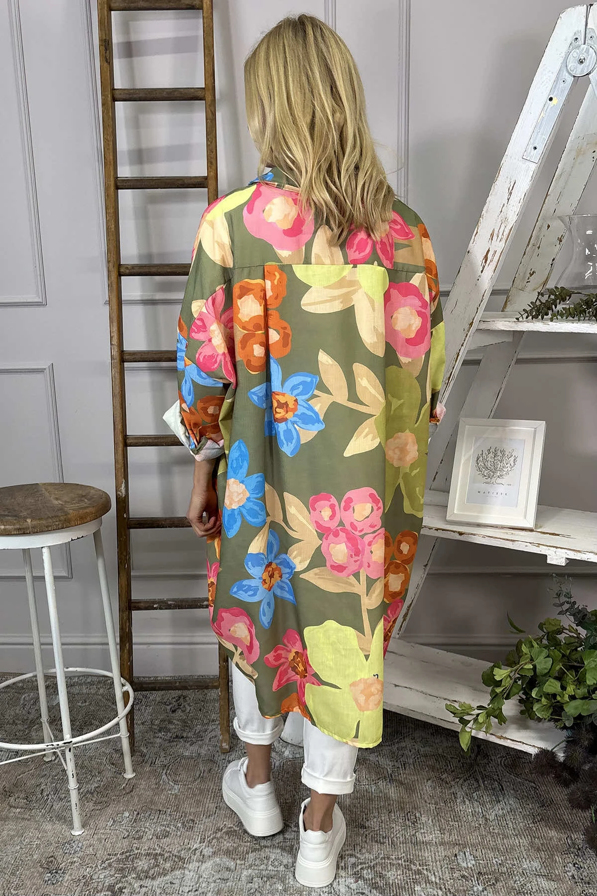 Macie Floral Shirt Khaki 6 Macie Floral Shirt Khaki - Image 4