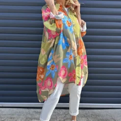 Macie Floral Shirt Khaki