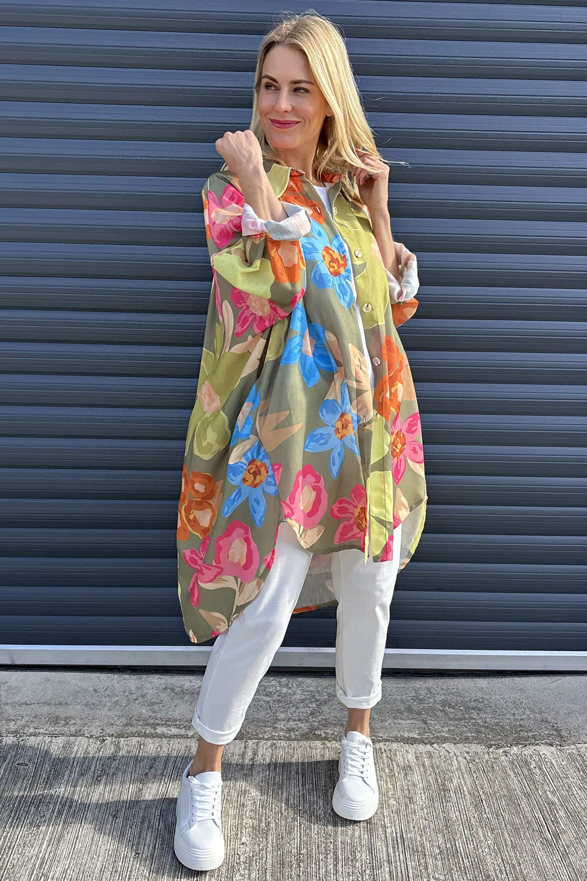 Macie Floral Shirt Khaki 3 Macie Floral Shirt Khaki